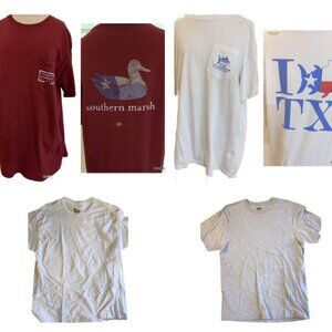 Southern Marsh Tide Texas Men's T-Shirt L Crew Duck Heritage Relaxed BUNDLE of 4